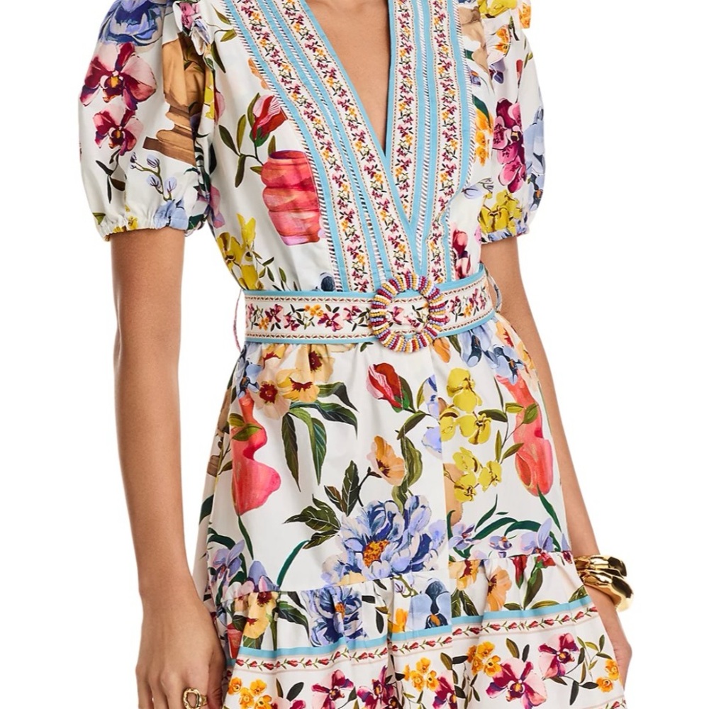 FARM Rio Greek Garden Off-White Mini Dress
